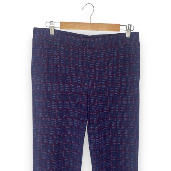 Betabrand Women's Classic Bootcut / Yoga Pants Size LP Blue Burgundy Plaid - Picture 2 of 6